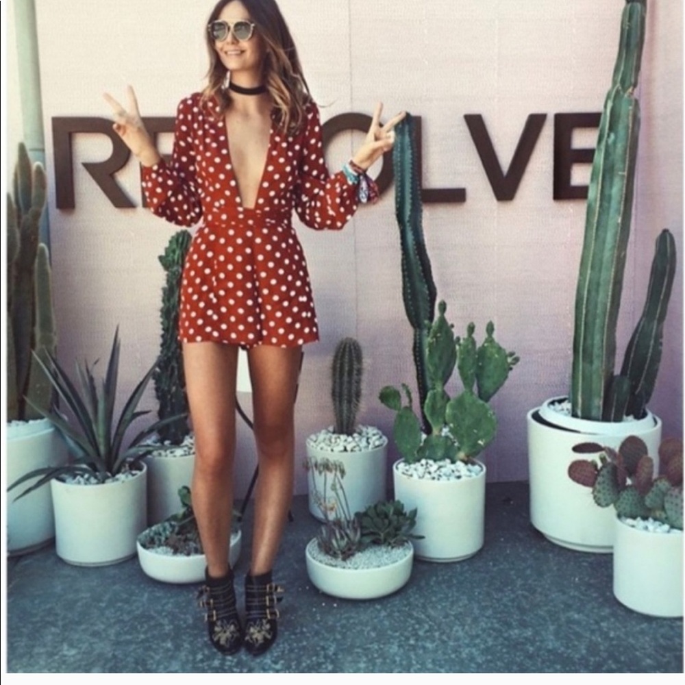 Privacy Please Red and White Polka Dot Romper